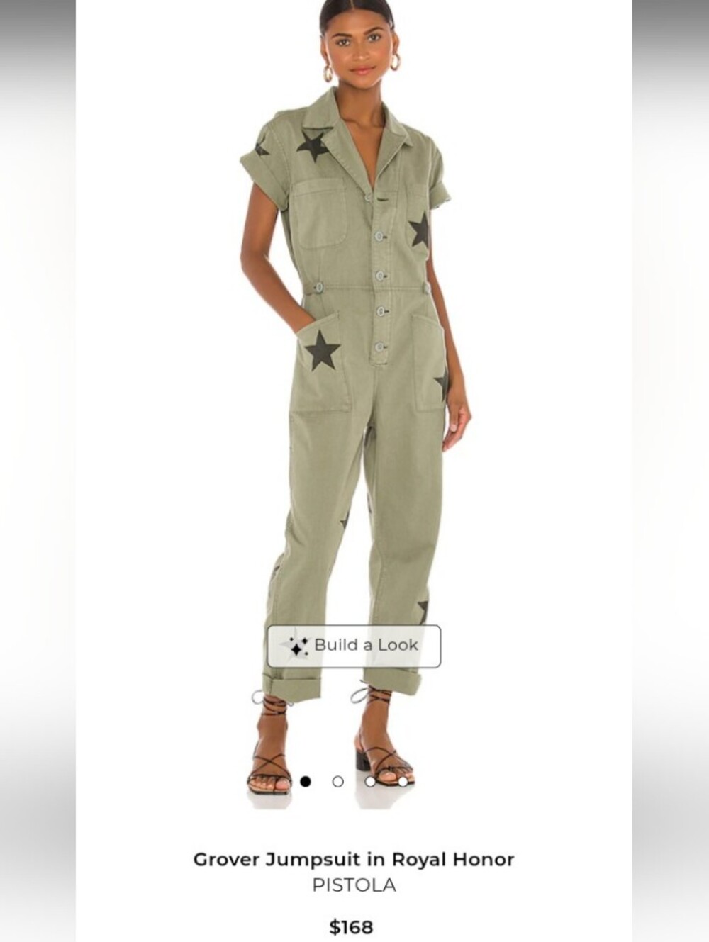 Pistola Grover Army Green with faded black stars  Royal Honor sz Lg Boiler Suit